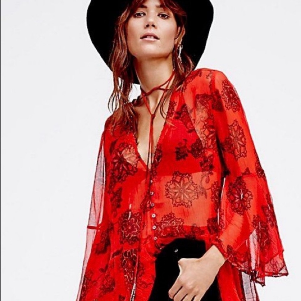 Free people sheer dragon time tunic
